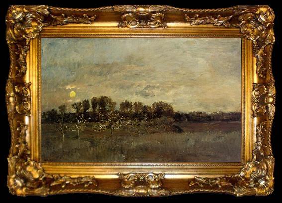 framed  Charles-Francois Daubigny Orchard at Sunset, ta009-2